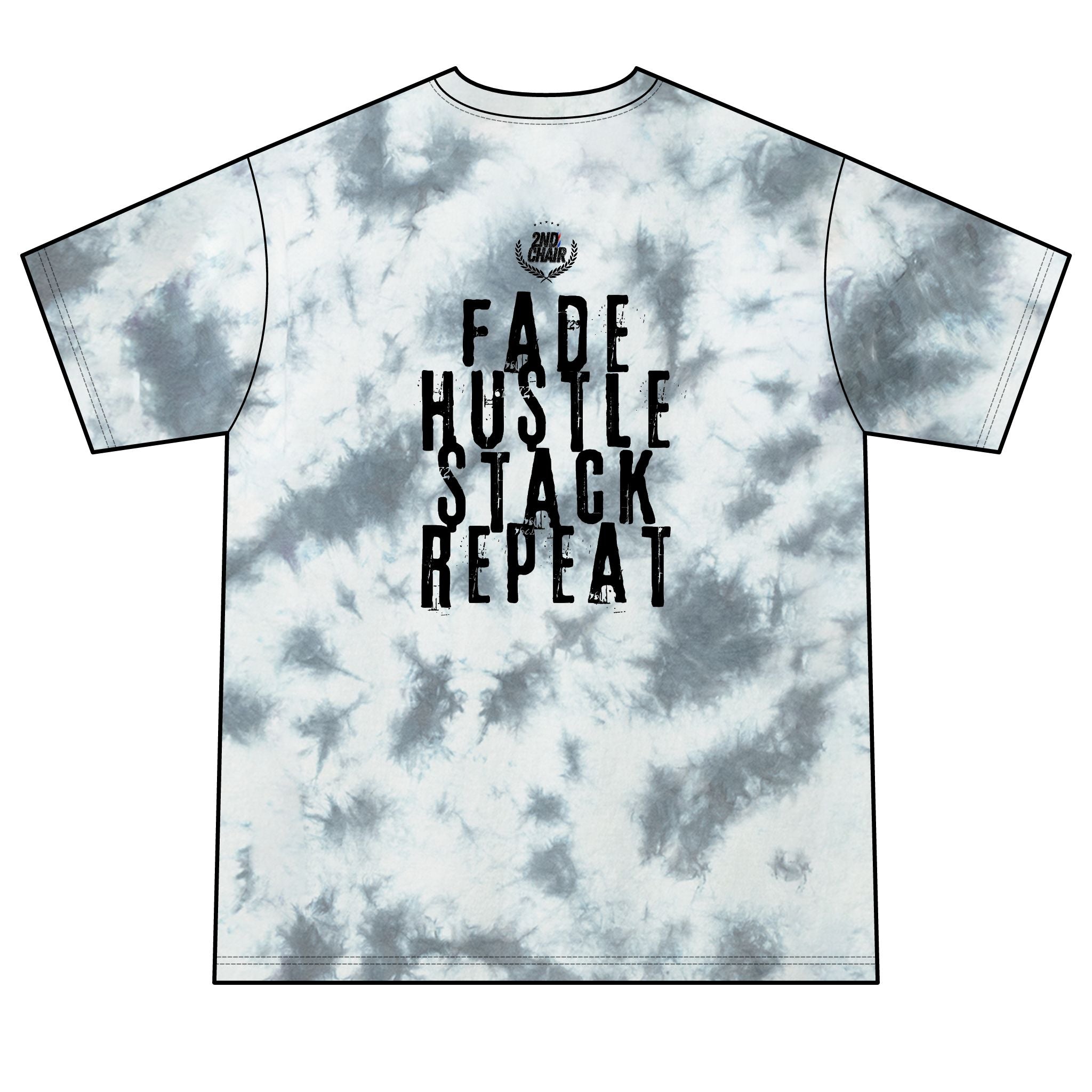 FADE, HUSTLE, STACK, REPEAT TIE DYE T-SHIRT